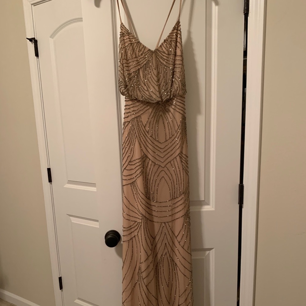 Long beaded ball gown